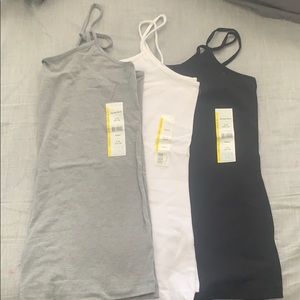 Set of 3 Cami’s; black , grey, and white .